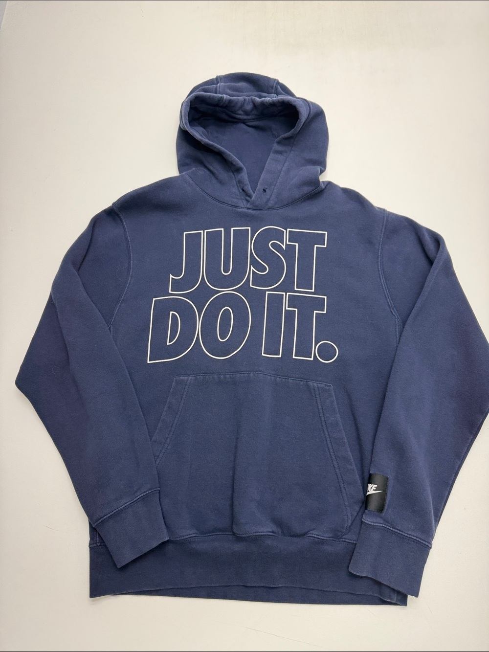 NIKE Men’s Small Navy Blue JUST DO IT Hoodie Sweatshirt